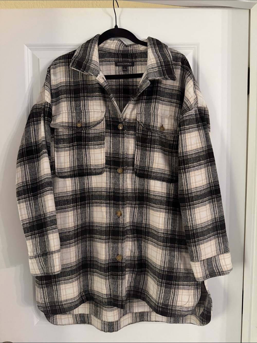 Black & White Plaid Women’s Plaid Dress - Button-Up